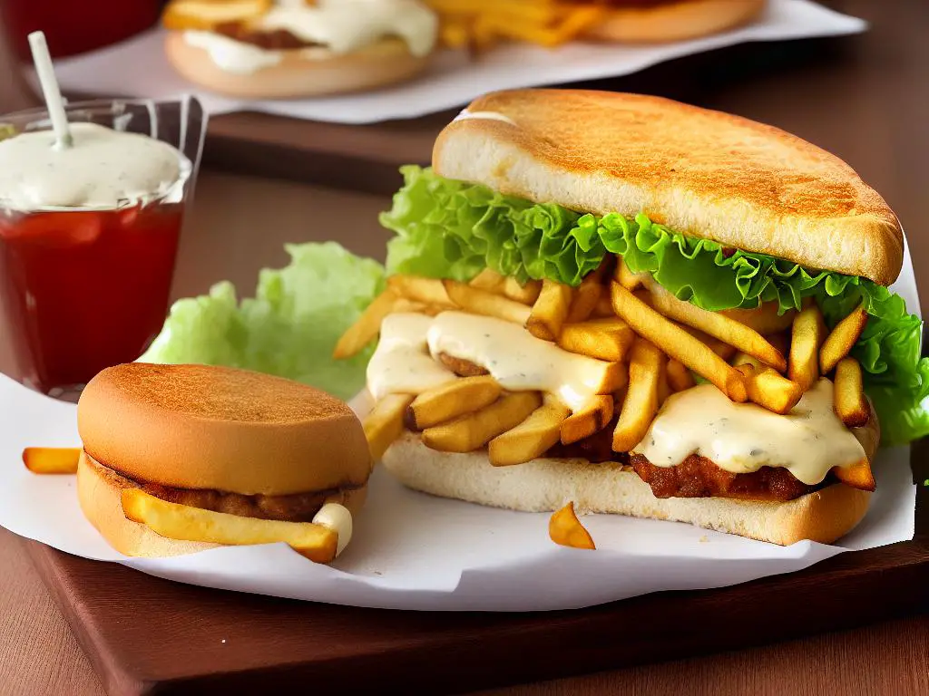 The McChicken Mozzarella sandwich served with fries and a drink on a tray