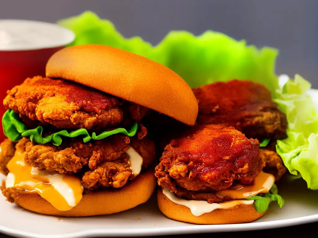 The McDonald's China Original Fried Chicken Drumstick Burger is a uniquely flavored burger consisting of a fried chicken drumstick coated in batter and other complementary ingredients housed in a soft bun adorned with lettuce and mayonnaise.