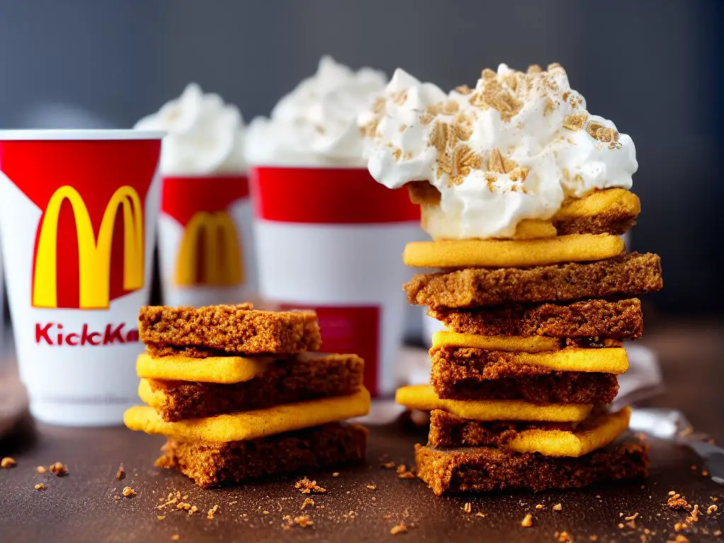 A delicious close-up image of the McDonalds Uruguay McShake KitKat topped with whipped cream and KitKat chunks.