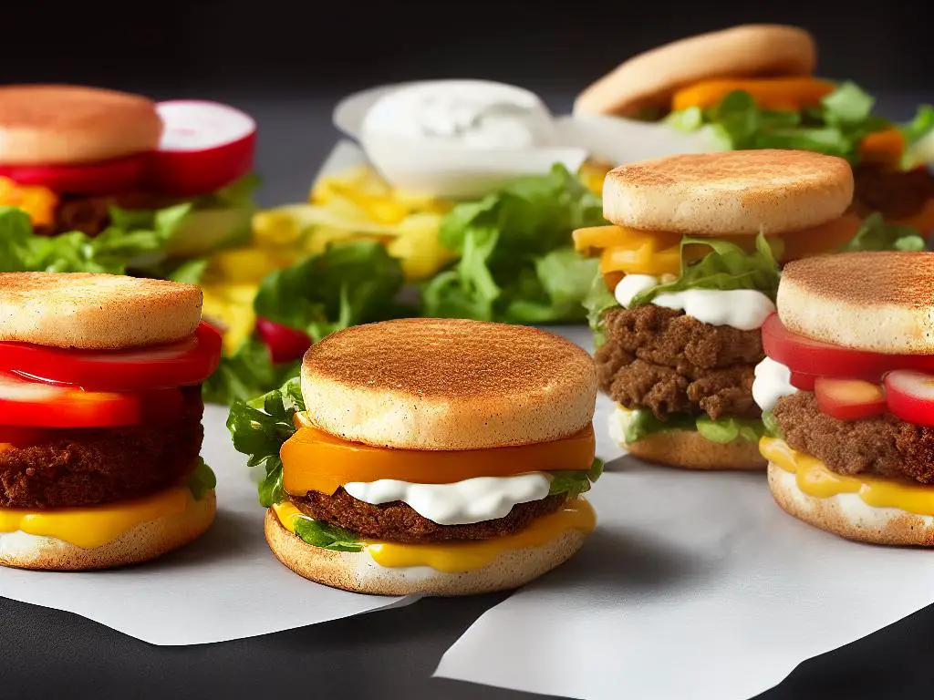 The image shows a McDonald's McMuffin sandwich with cottage cheese and radish fillings, representing McDonald's efforts to adapt to local tastes and customise its menu to suit the preferences of its customers in Poland.