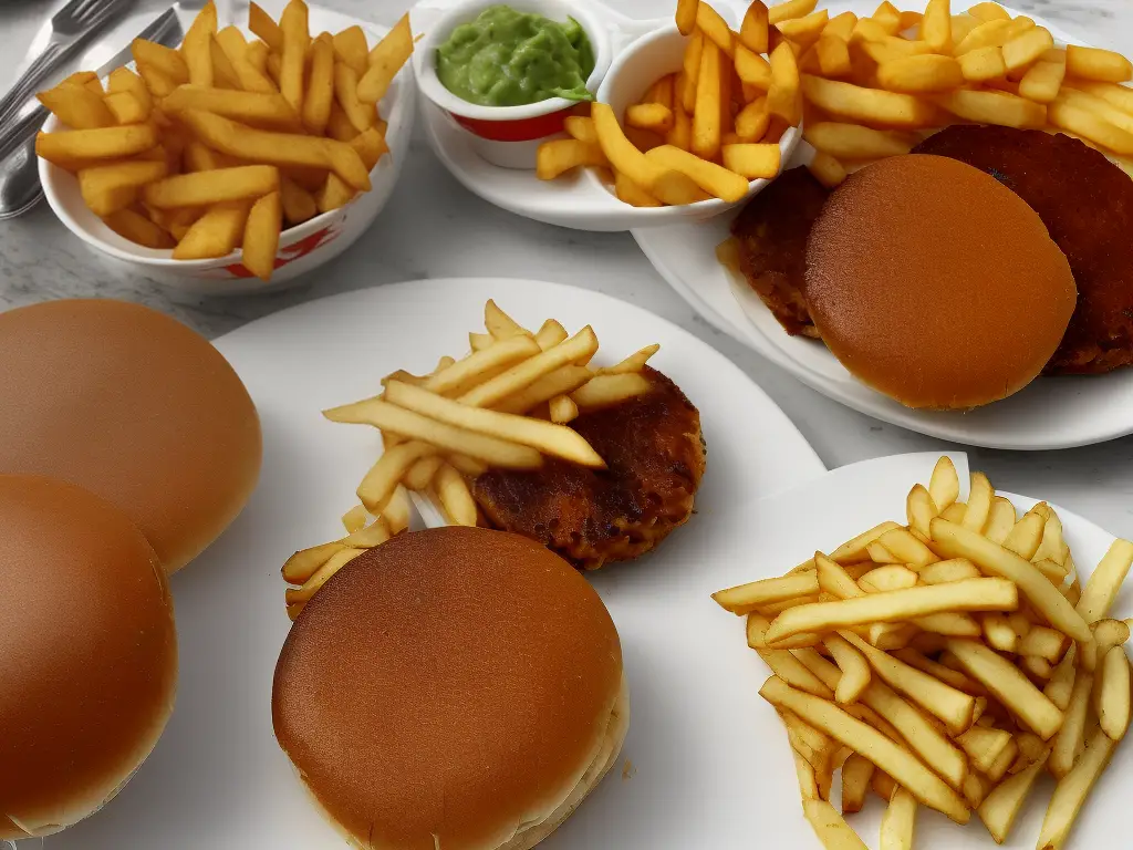 An image of a plate of McÑoquis served with McDonald's burgers, french fries, and Big Mac sauce.