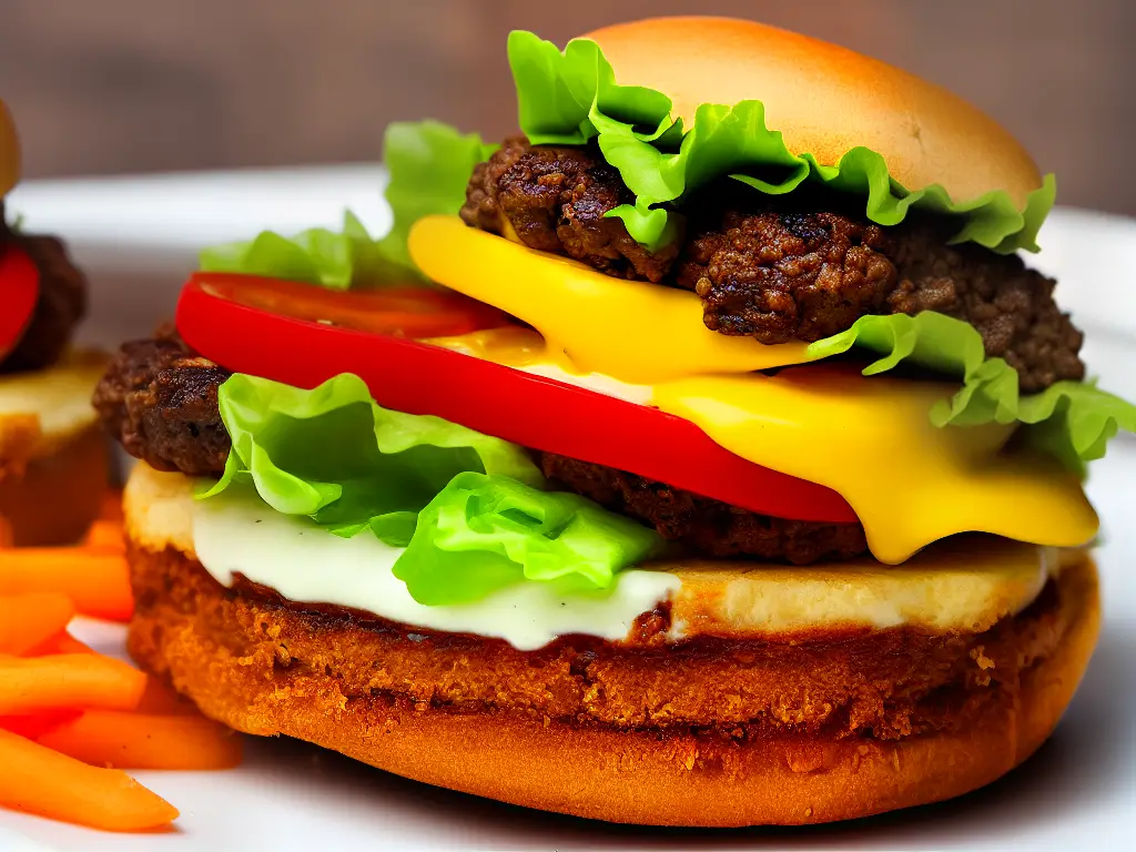 An image of McDonald's signature McMax Brazil burger, showing two beef patties with lettuce, tomato, and special sauce in a bun.