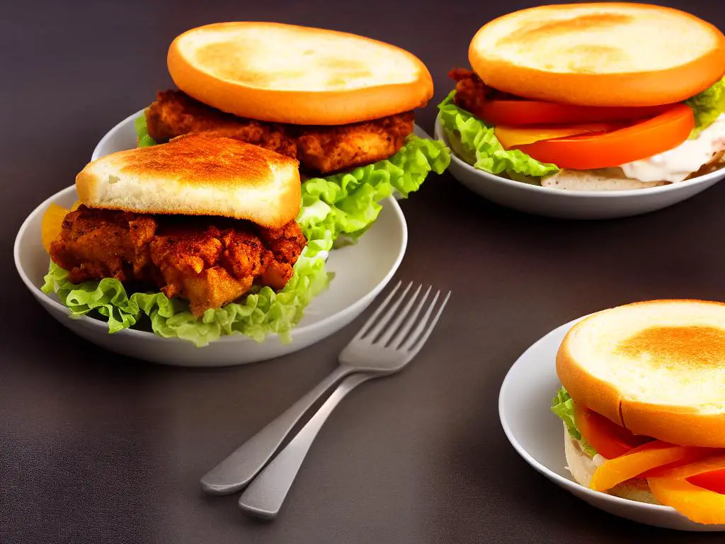 McDonald's Chicken McArabia sandwich on an orange background.