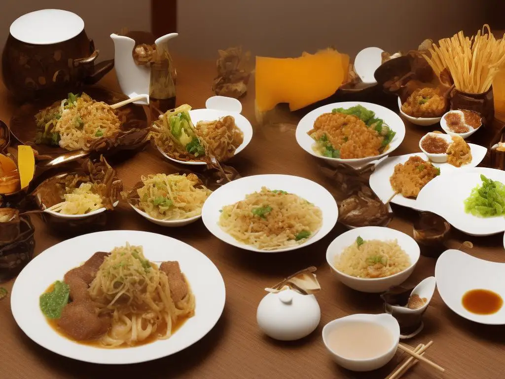A picture of McDonald's China's menu with traditional Chinese dishes.