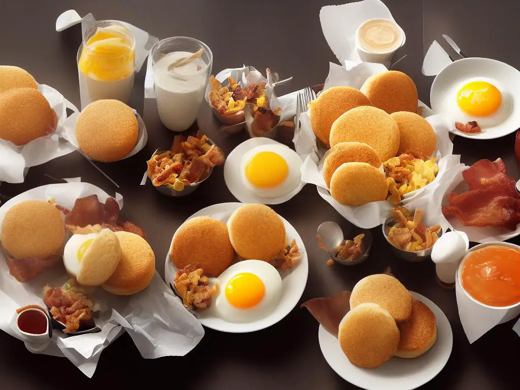 This is a picture of the McDonald’s breakfast menu which includes a variety of options like Egg McMuffin, Bacon and Egg McMuffin, Sausage and Egg McMuffin, and more.