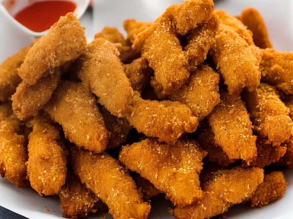 A delicious picture of McDonald's Indonesia Chicken Fingers, with each piece looking golden and crispy on the outside with juicy and spicy flavours on the inside.