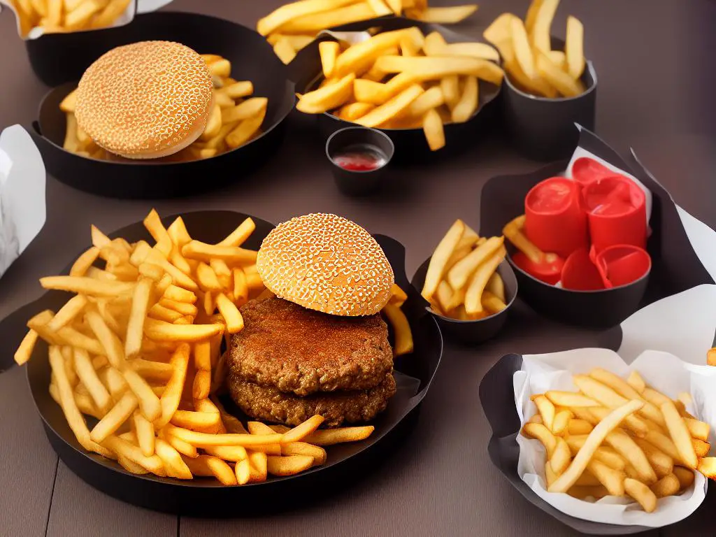 A picture of a McDonald's combo meal with fries and a burger.