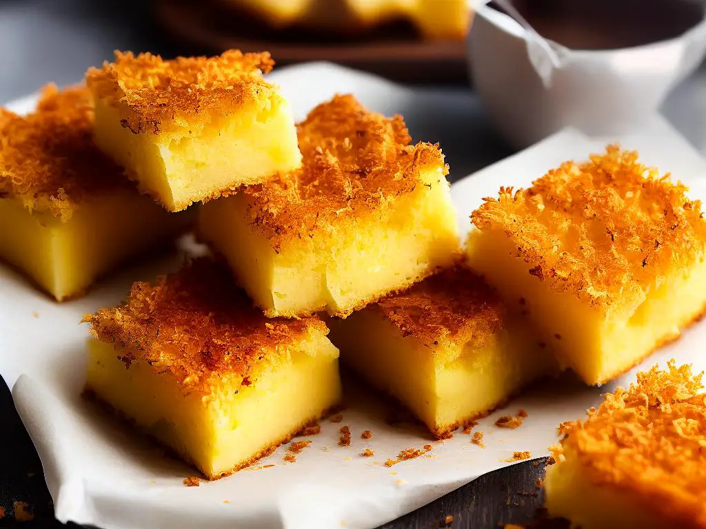 The image shows a close-up of McDonald's Morocco Gouda Cheese Squares, which have a crispy, golden-brown breading surrounding a generous portion of Gouda cheese.