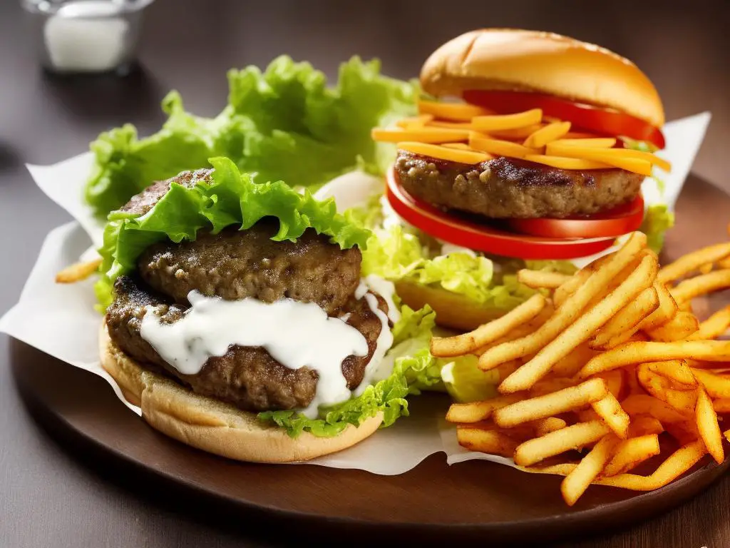 A burger from McDonald's international menu with ingredients from different countries, showcasing its versatility