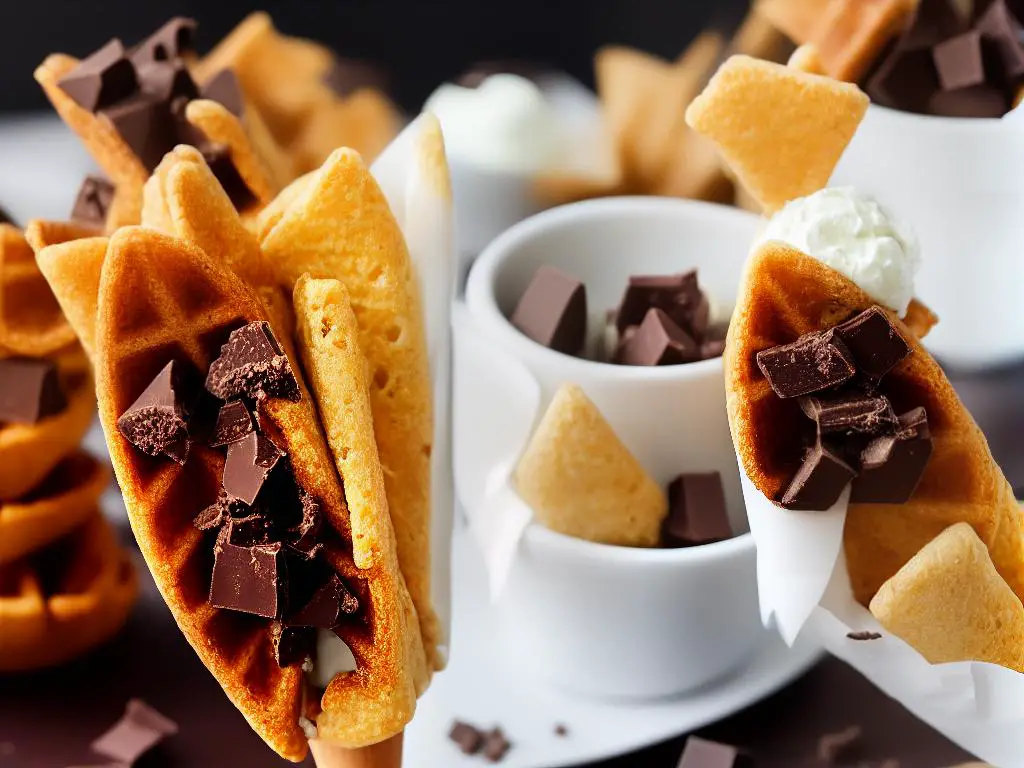 McDonald's Uruguay KitKat Cone with chocolate pieces and ice cream, in a crispy waffle cone.
