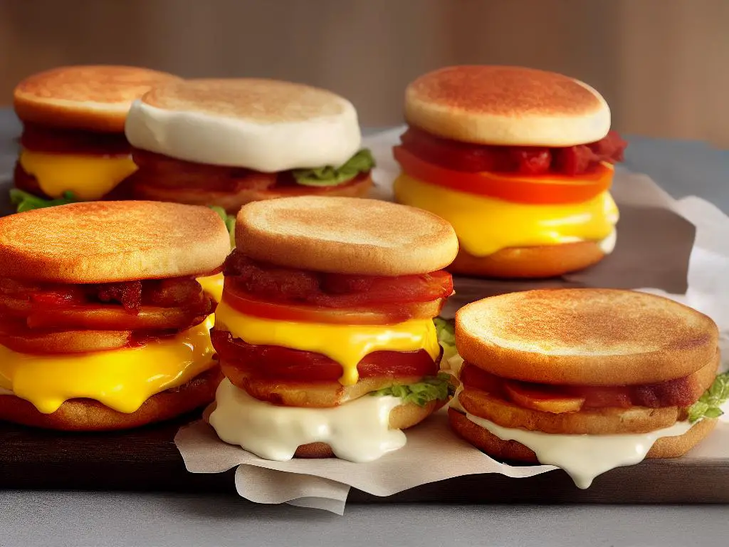 A picture of McDonald's South Africa's Mega McMuffin breakfast sandwich.