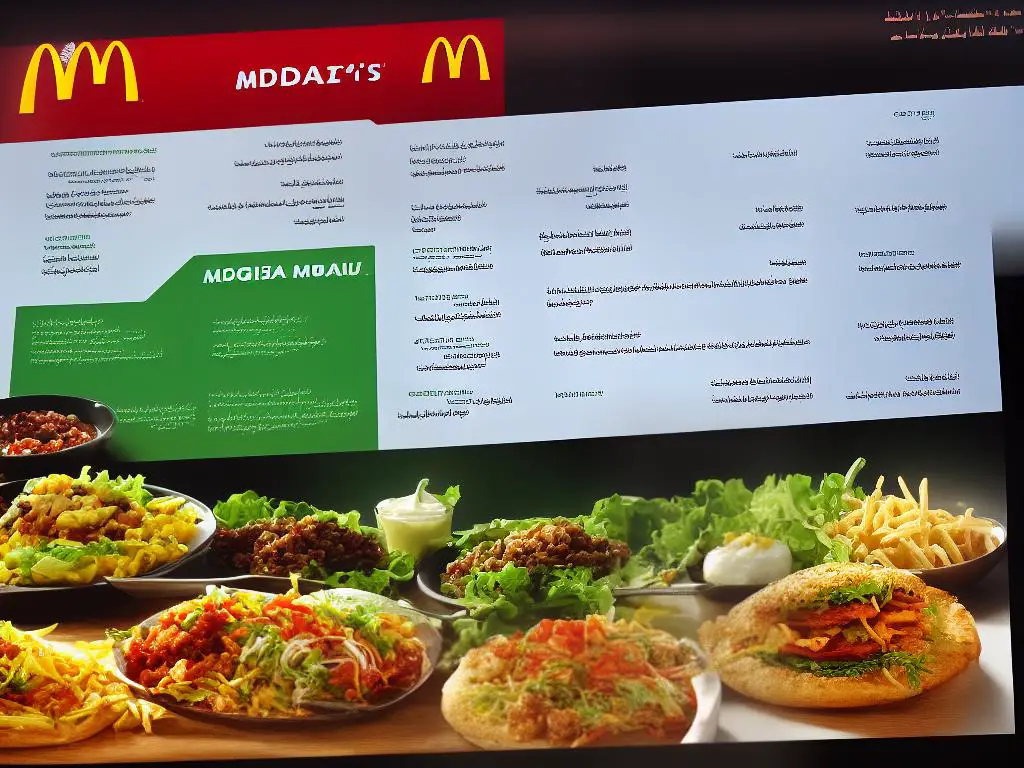 A picture of a McDonald's menu board advertising the availability of vegetarian menu options in Egypt.