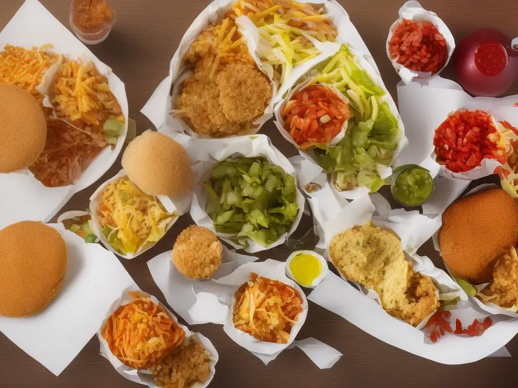 A picture of the McDonald's worldwide menu with various fast food items from different countries
