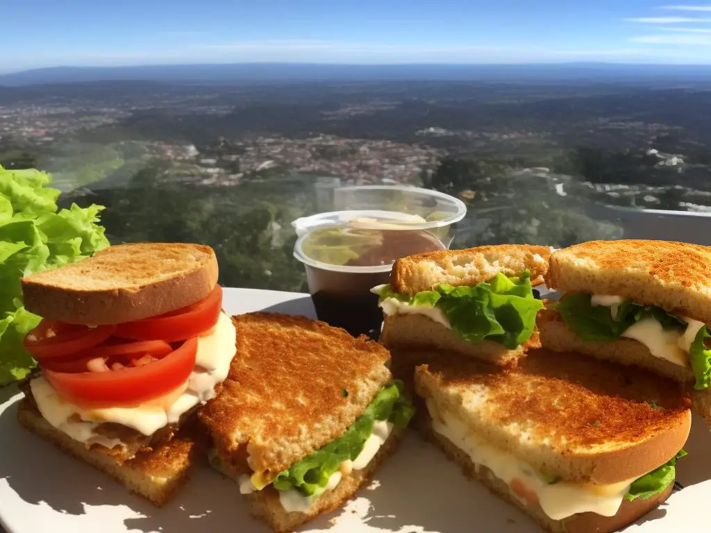 The McDonald's Chile McPollo Italiano sandwich pictured with a view that shows the ingredients of the sandwich.