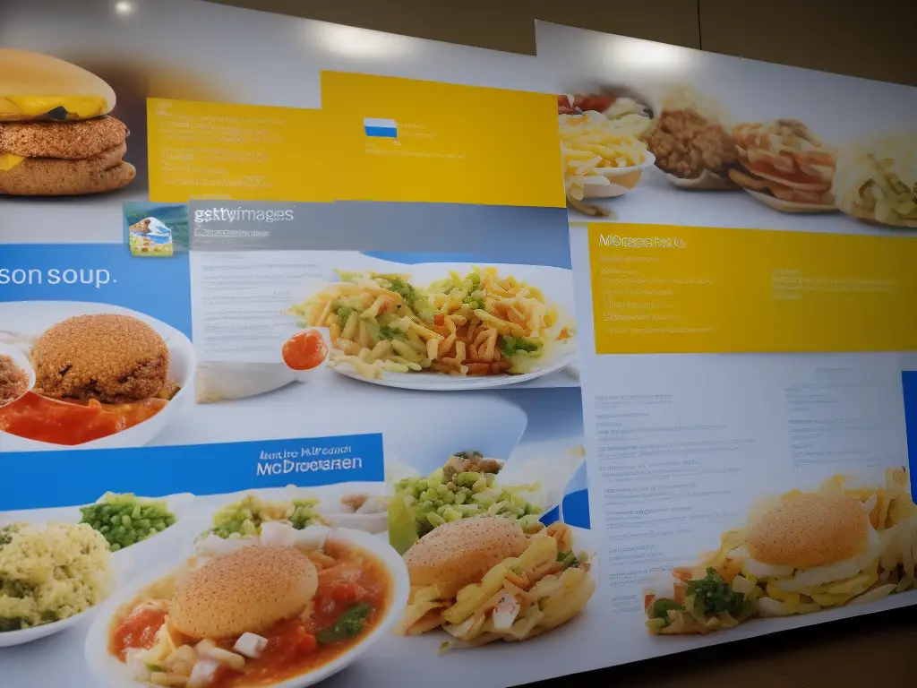 A picture of the McDonald's menu board in Brazil showing the McSoup option next to other food items.