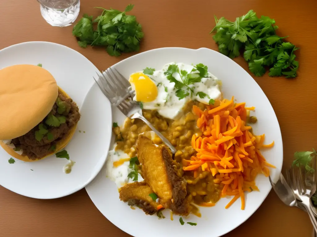 A plate of delicious Noquis McDonald's, a fusion of McDonald's fast food with traditional Argentine cuisine, served on a white plate and garnished with parsley.