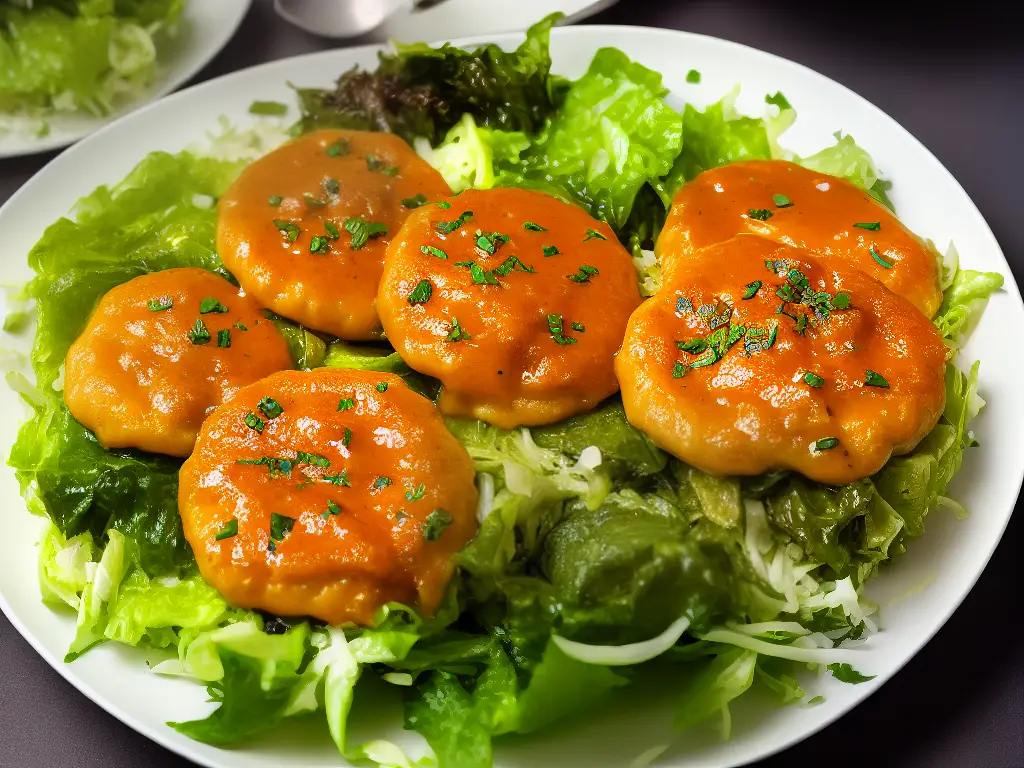 A plate of Ñoquis McDonald's, showing the dumplings covered in sauce and grated cheese with a side of green salad.